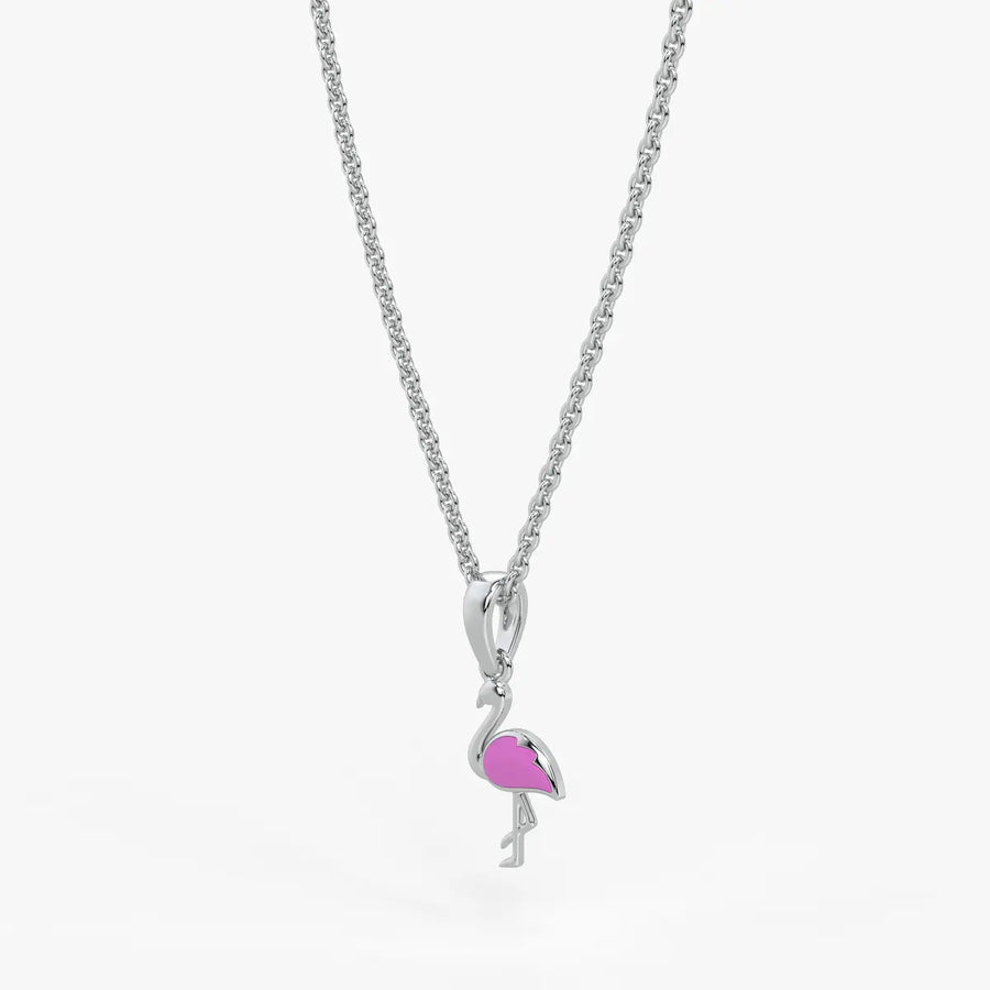 Blush Swan Flamingo Charm Pendant