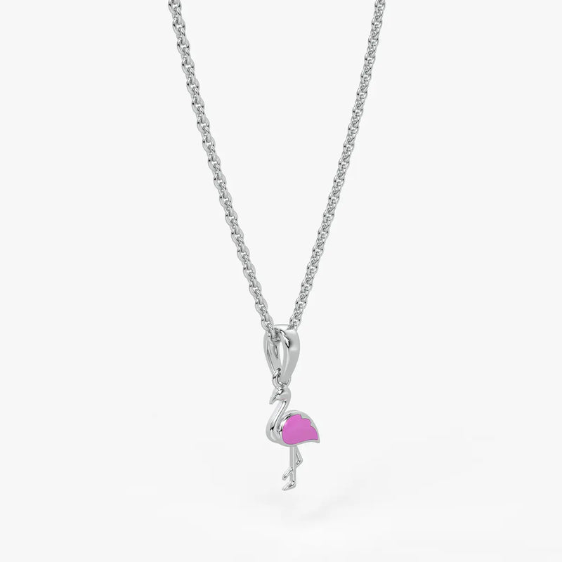 Blush Swan Flamingo Charm Pendant