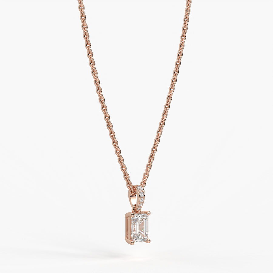 Avera Emerald Diamond Drop Pendant