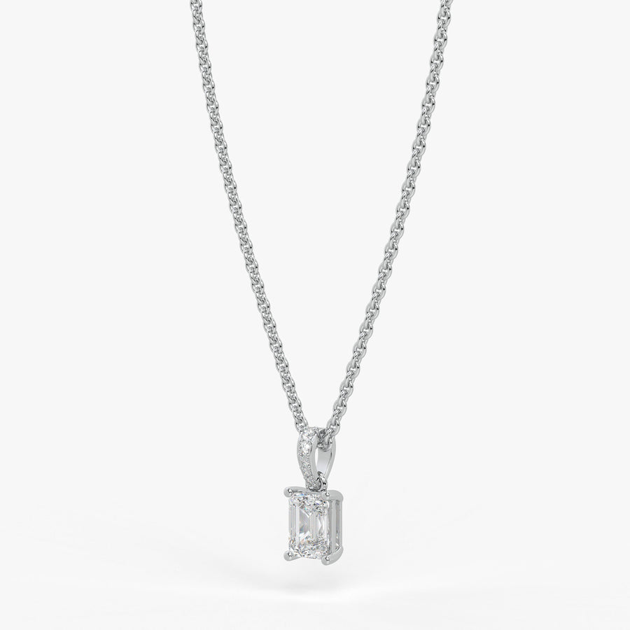Avera Emerald Diamond Drop Pendant