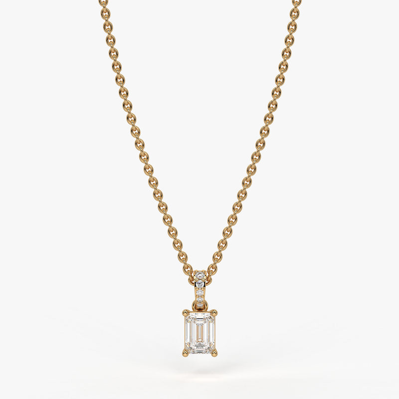 Avera Emerald Diamond Drop Pendant