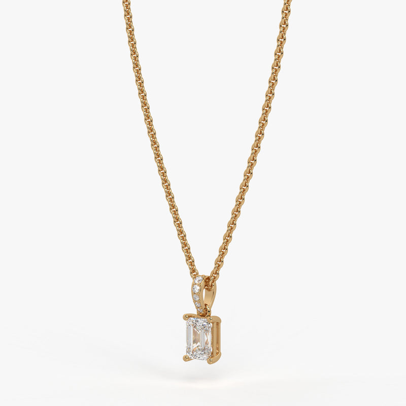 Avera Emerald Diamond Drop Pendant