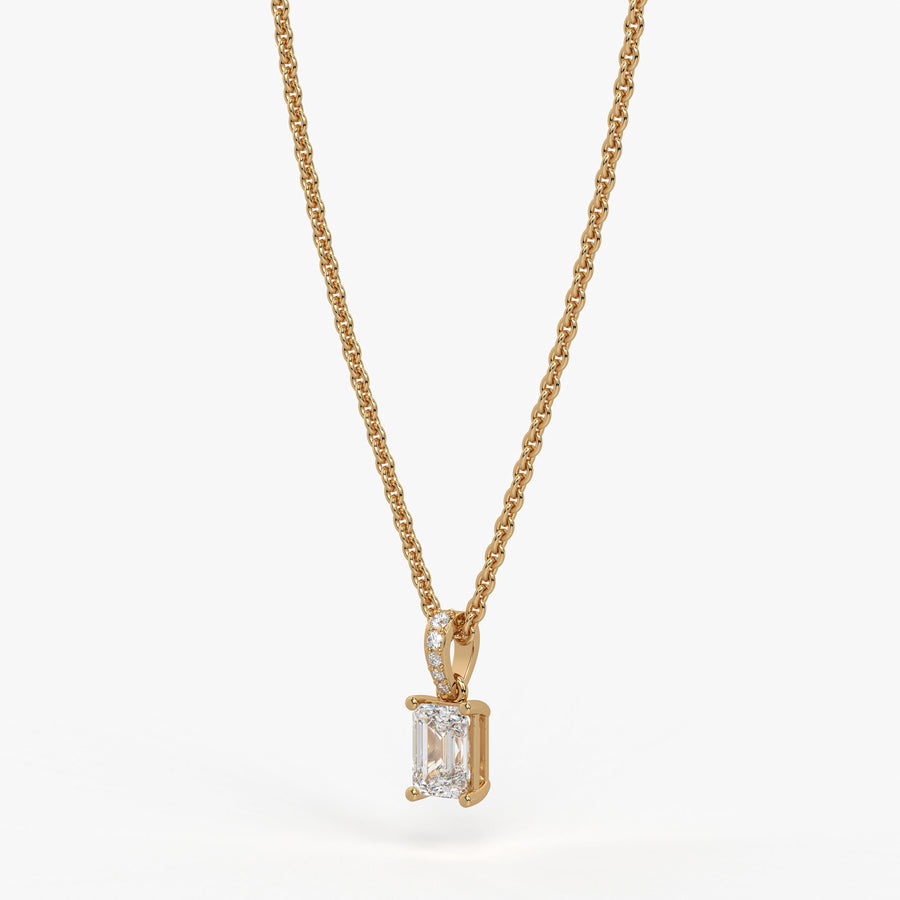 Avera Emerald Diamond Drop Pendant