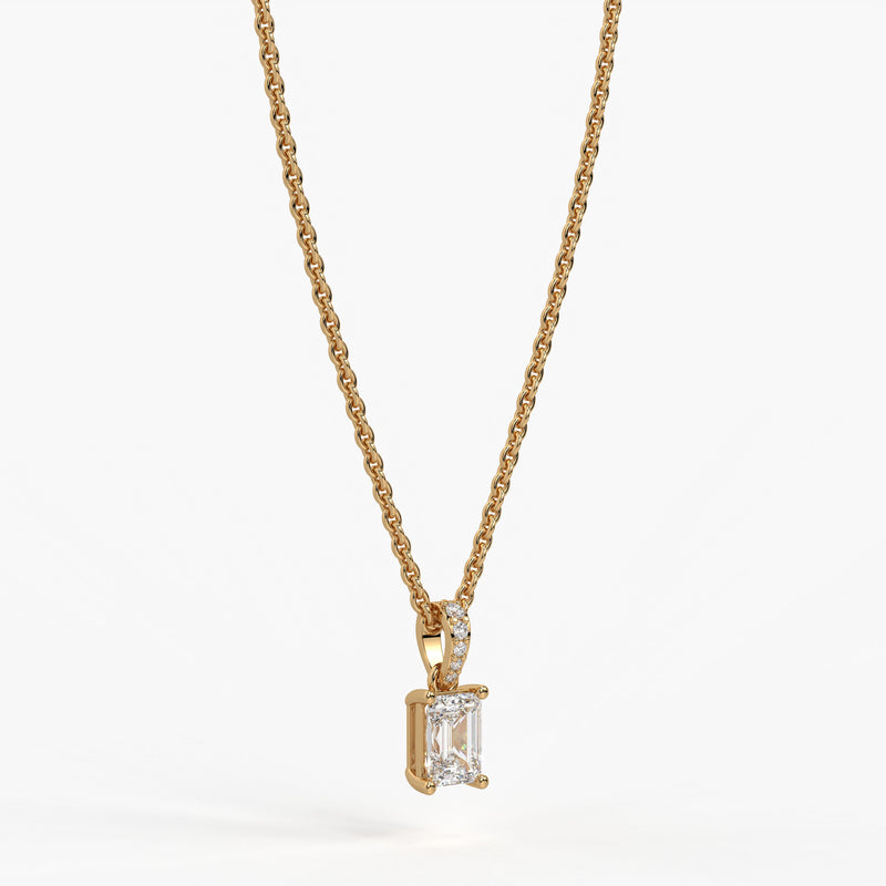 Avera Emerald Diamond Drop Pendant