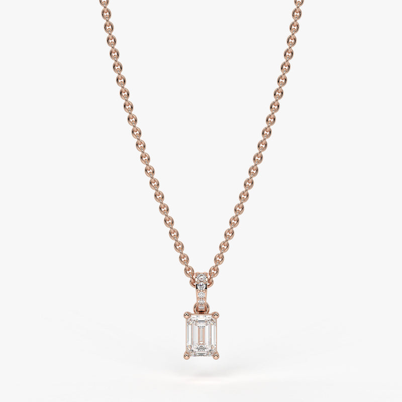 Avera Emerald Diamond Drop Pendant
