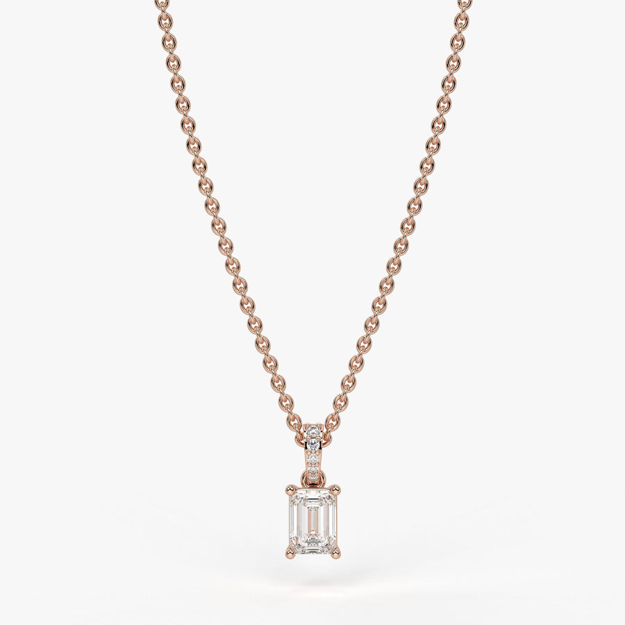 Avera Emerald Diamond Drop Pendant