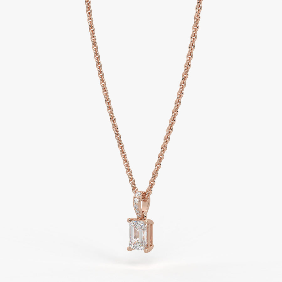 Avera Emerald Diamond Drop Pendant