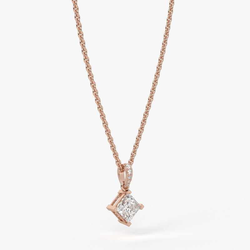 Zayelle Princess Diamond Tilt Pendant