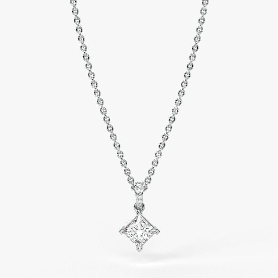 Zayelle Princess Diamond Tilt Pendant