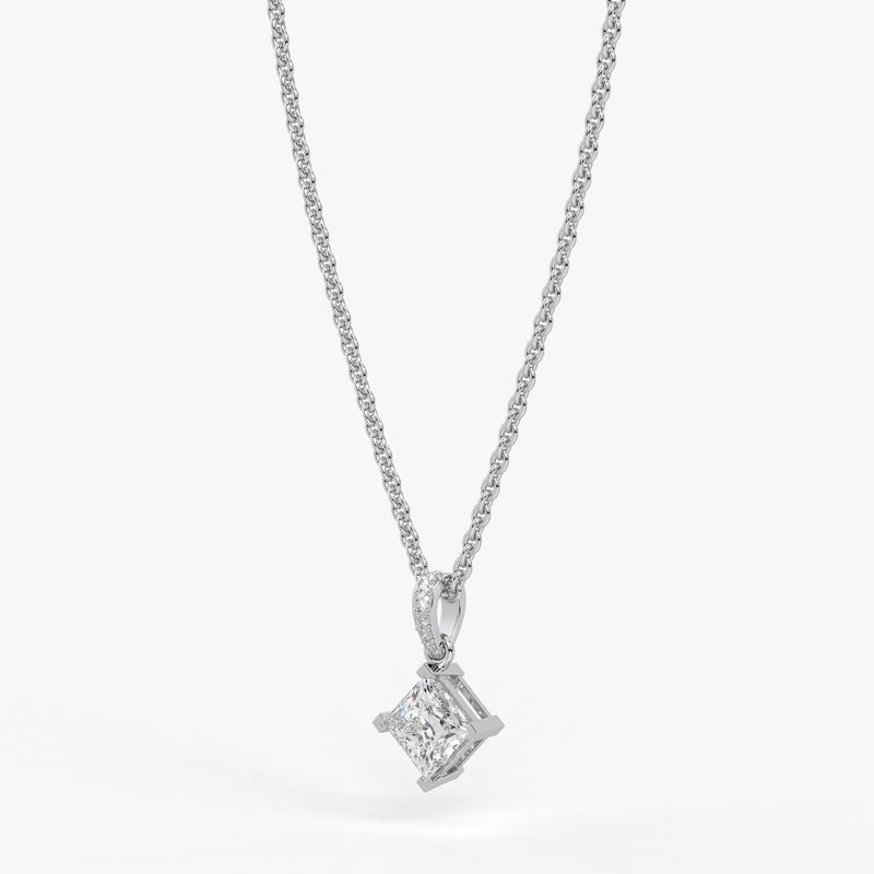 Zayelle Princess Diamond Tilt Pendant