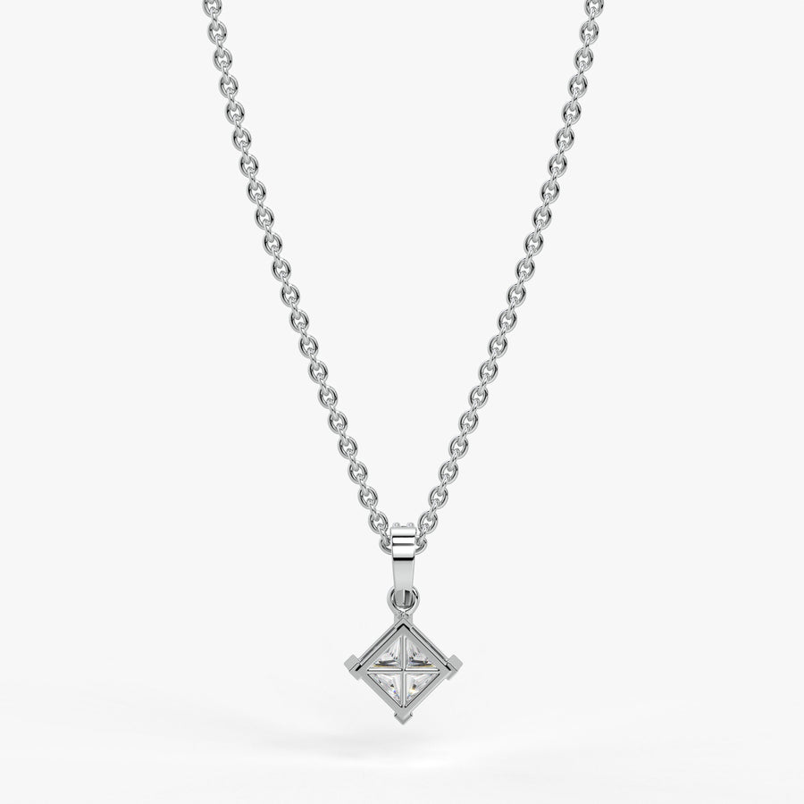 Zayelle Princess Diamond Tilt Pendant