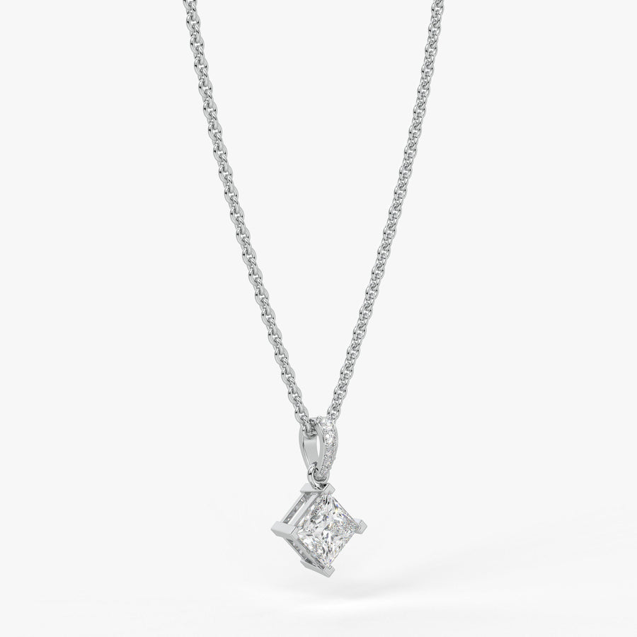 Zayelle Princess Diamond Tilt Pendant