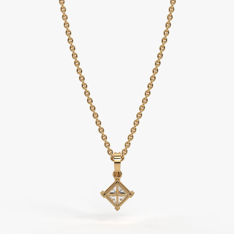 Zayelle Princess Diamond Tilt Pendant