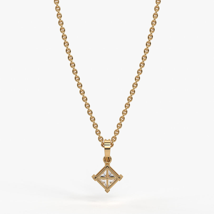 Zayelle Princess Diamond Tilt Pendant