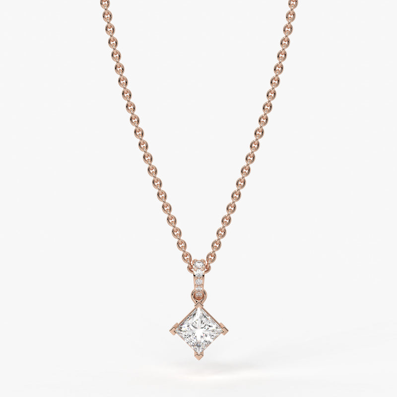 Zayelle Princess Diamond Tilt Pendant
