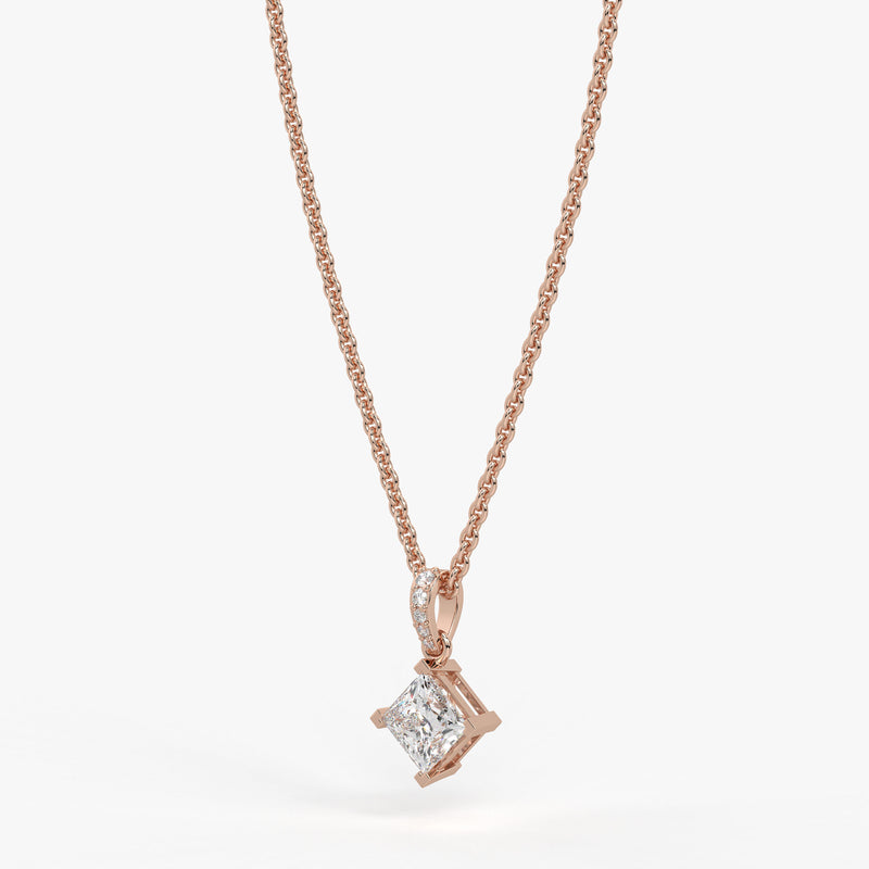 Zayelle Princess Diamond Tilt Pendant