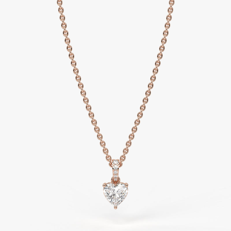 Amielle Heart Diamond Drop Pendant