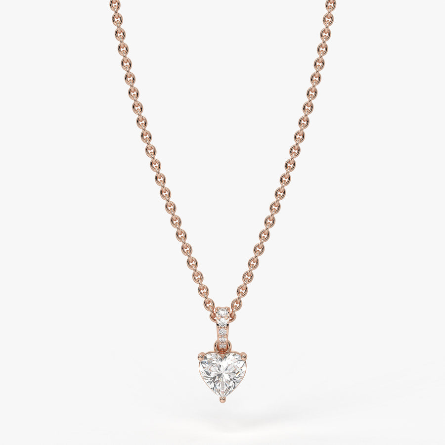 Amielle Heart Diamond Drop Pendant