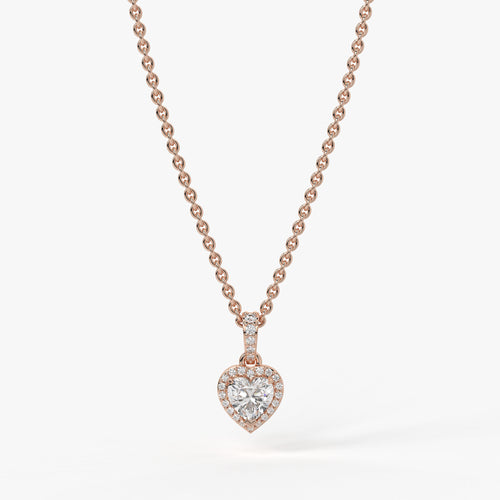 Veloura Heart Halo Diamond Pendant