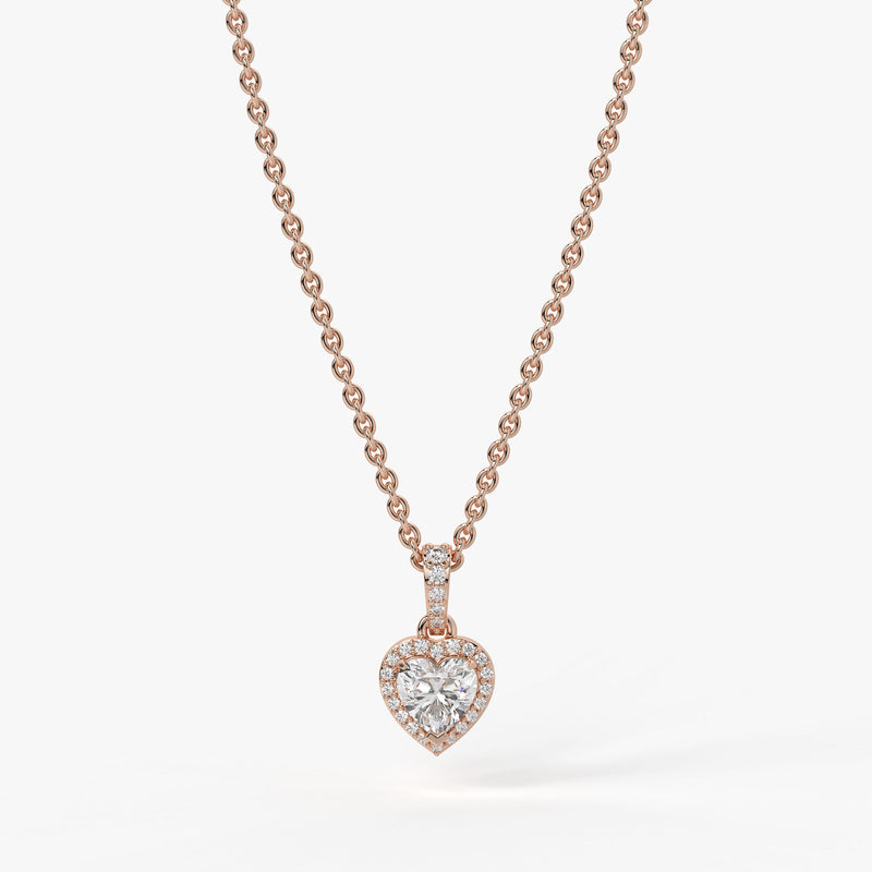 Veloura Heart Halo Diamond Pendant