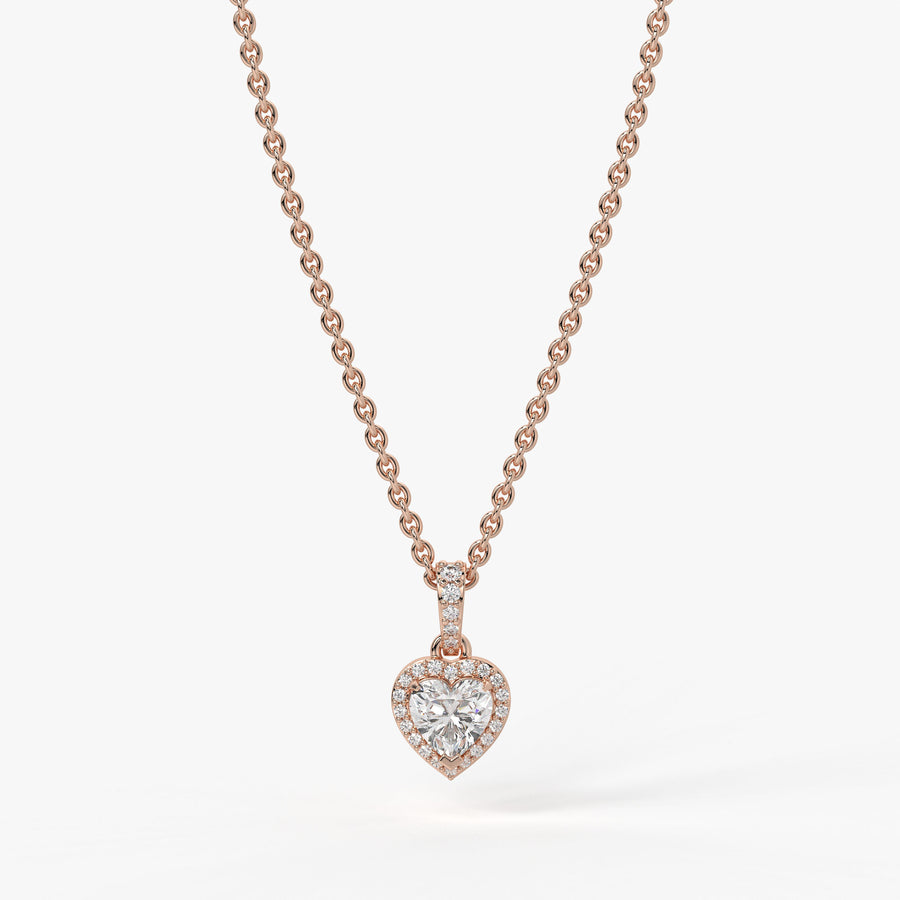 Veloura Heart Halo Diamond Pendant