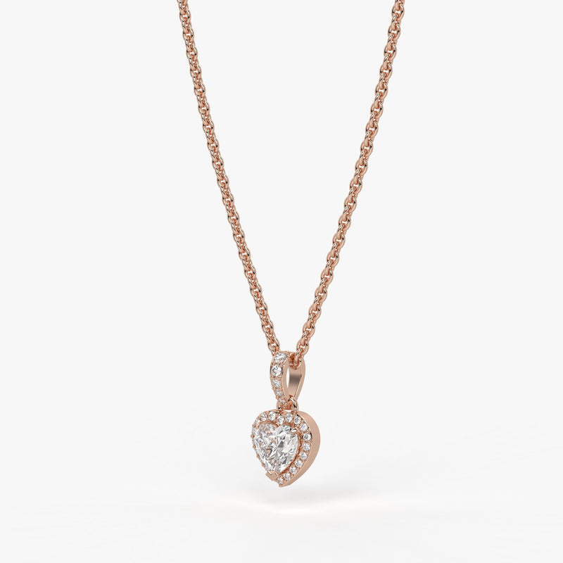 Veloura Heart Halo Diamond Pendant