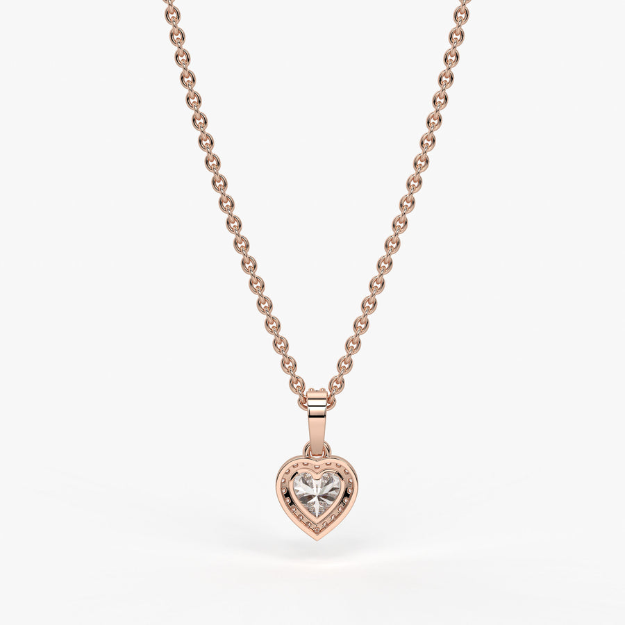 Veloura Heart Halo Diamond Pendant