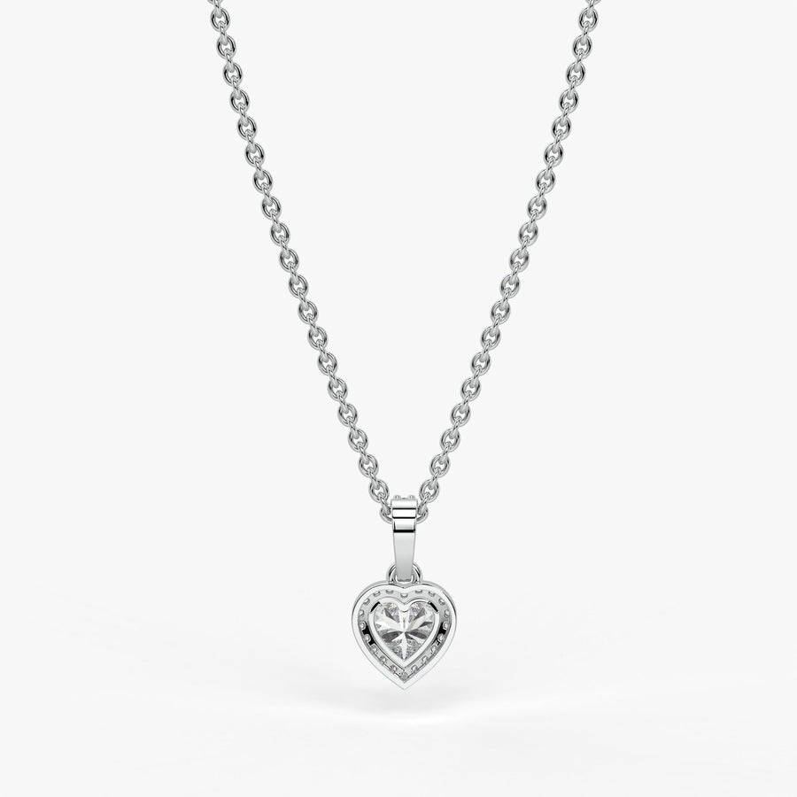 Veloura Heart Halo Diamond Pendant