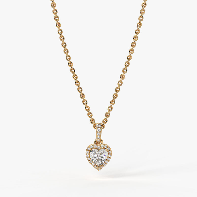 Veloura Heart Halo Diamond Pendant