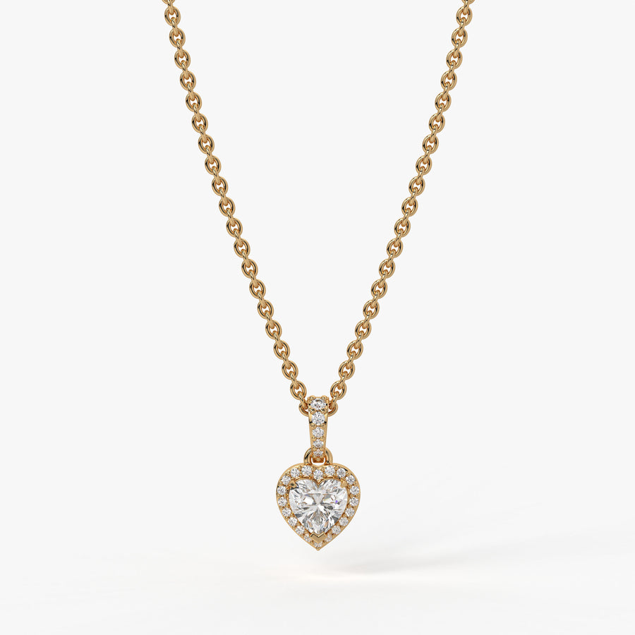 Veloura Heart Halo Diamond Pendant