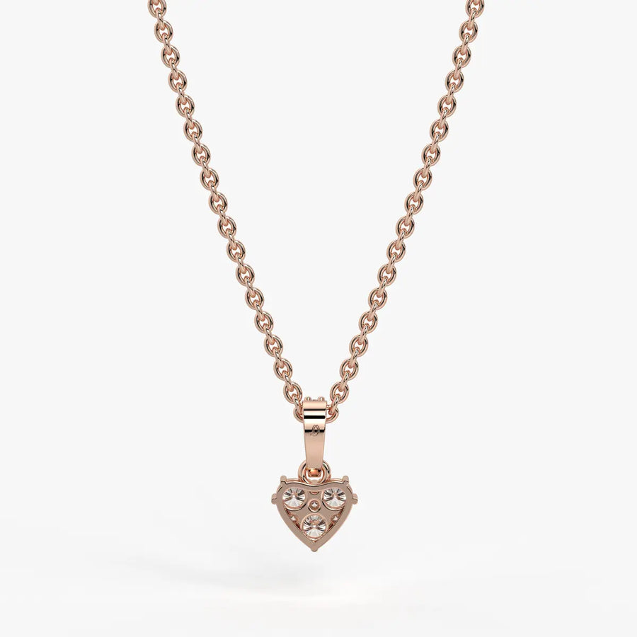 Eirabelle Round Cluster Heart Diamond Pendant