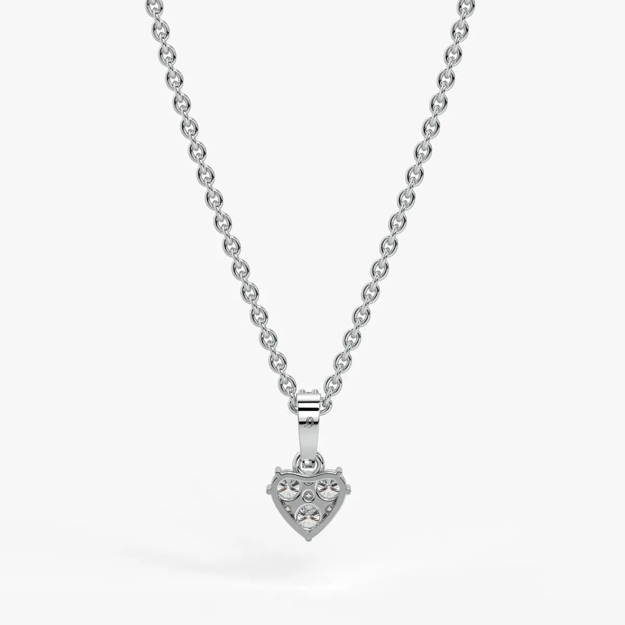 Eirabelle Round Cluster Heart Diamond Pendant