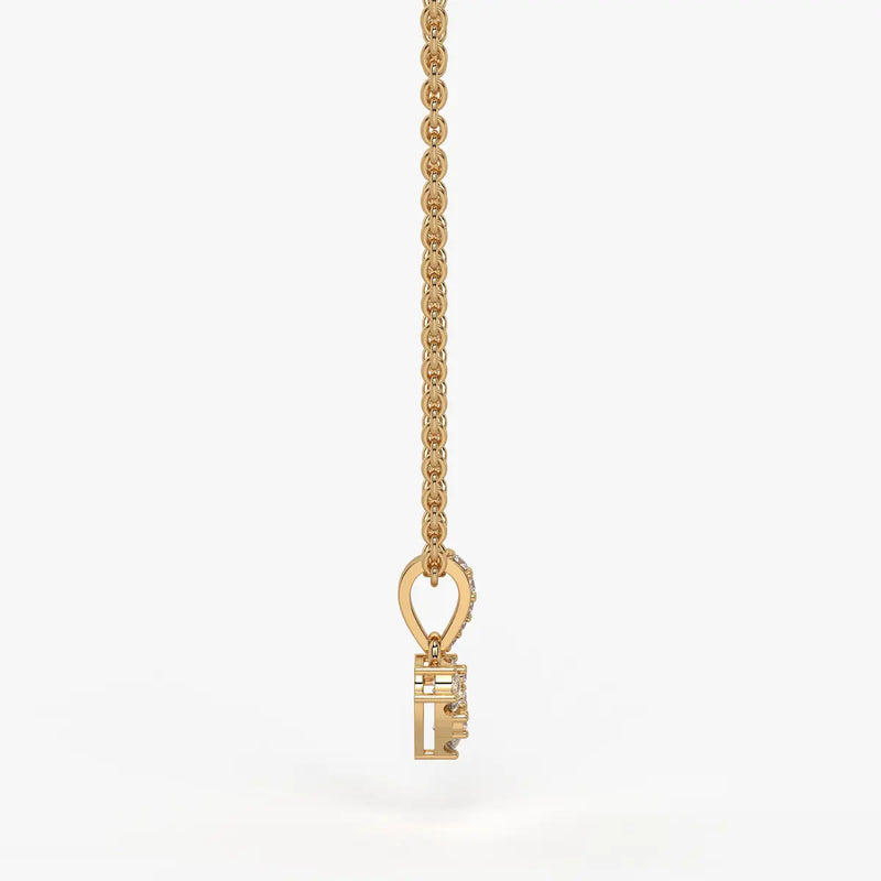 Eirabelle Round Cluster Heart Diamond Pendant