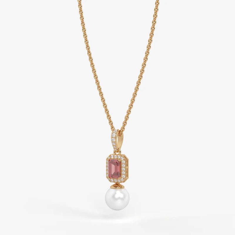 Scarlet Regent Pearl Drop Necklace