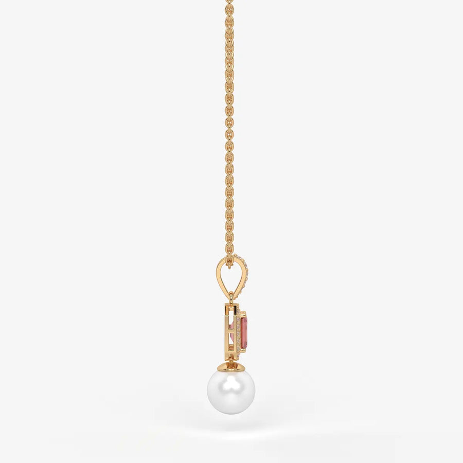 Scarlet Regent Pearl Drop Necklace