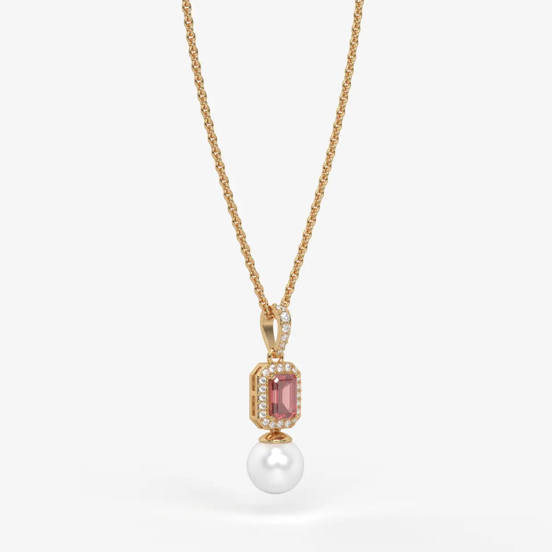Scarlet Regent Pearl Drop Necklace