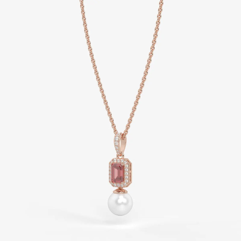 Scarlet Regent Pearl Drop Necklace