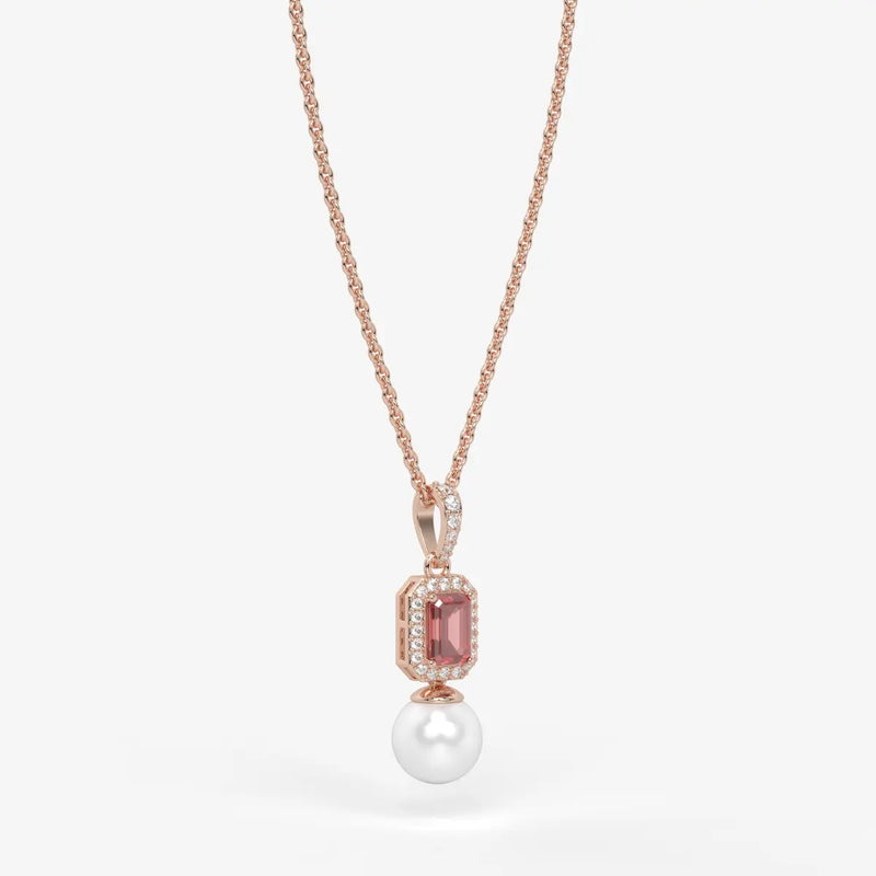 Scarlet Regent Pearl Drop Necklace