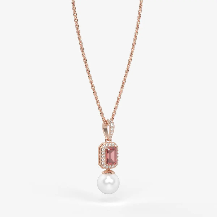 Scarlet Regent Pearl Drop Necklace