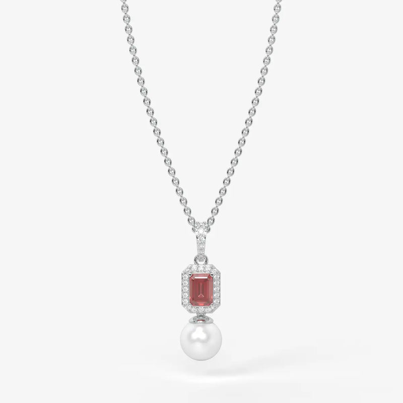 Scarlet Regent Pearl Drop Necklace