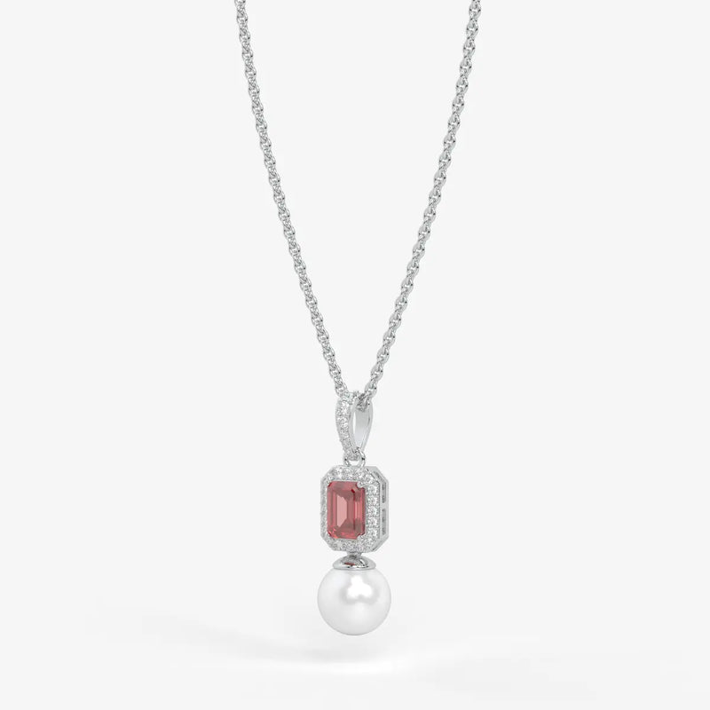 Scarlet Regent Pearl Drop Necklace