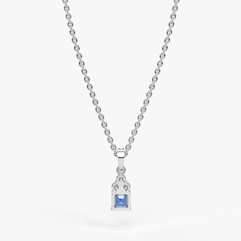 Azureth Emerald Blue Drop Diamond Pendant