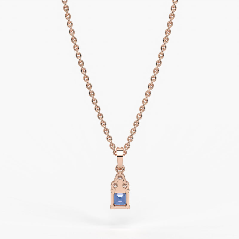 Azureth Emerald Blue Drop Diamond Pendant