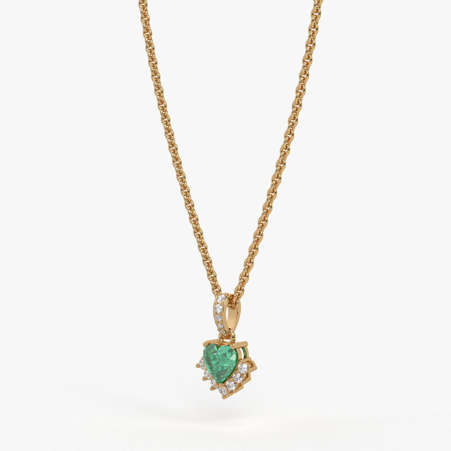 Esmiora Heart-Cut Green Pendant