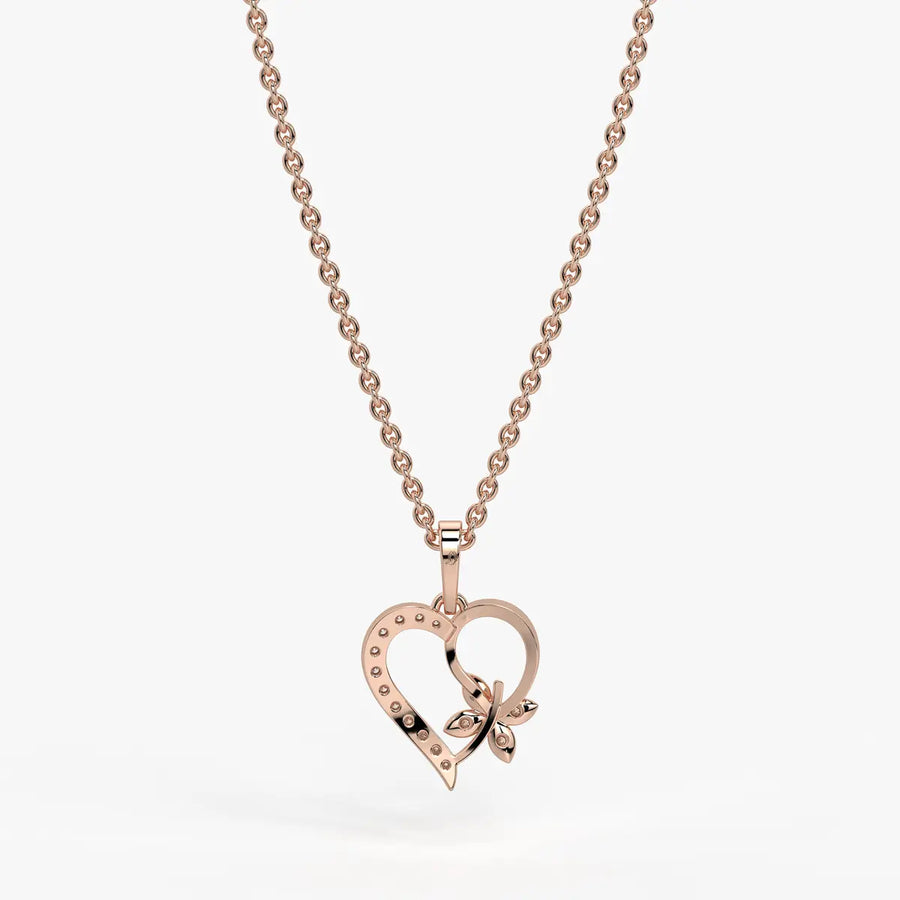 Fiora Vine Heart Diamond Pendant