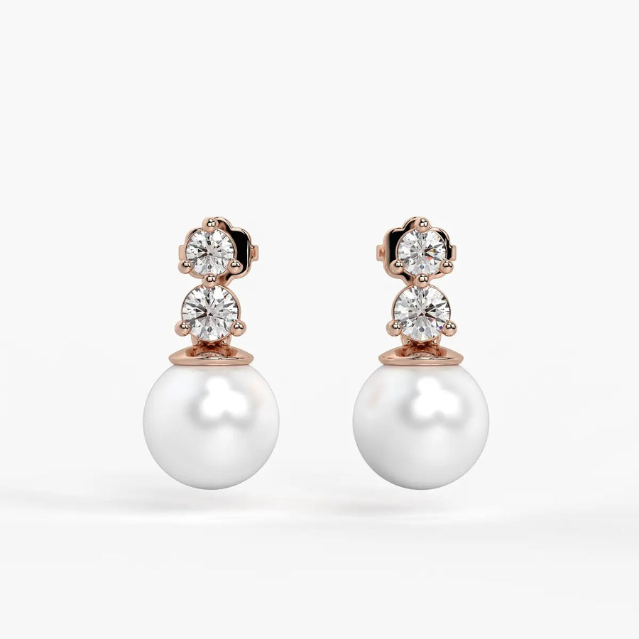 Classic Pearl Drop Stud Earrings