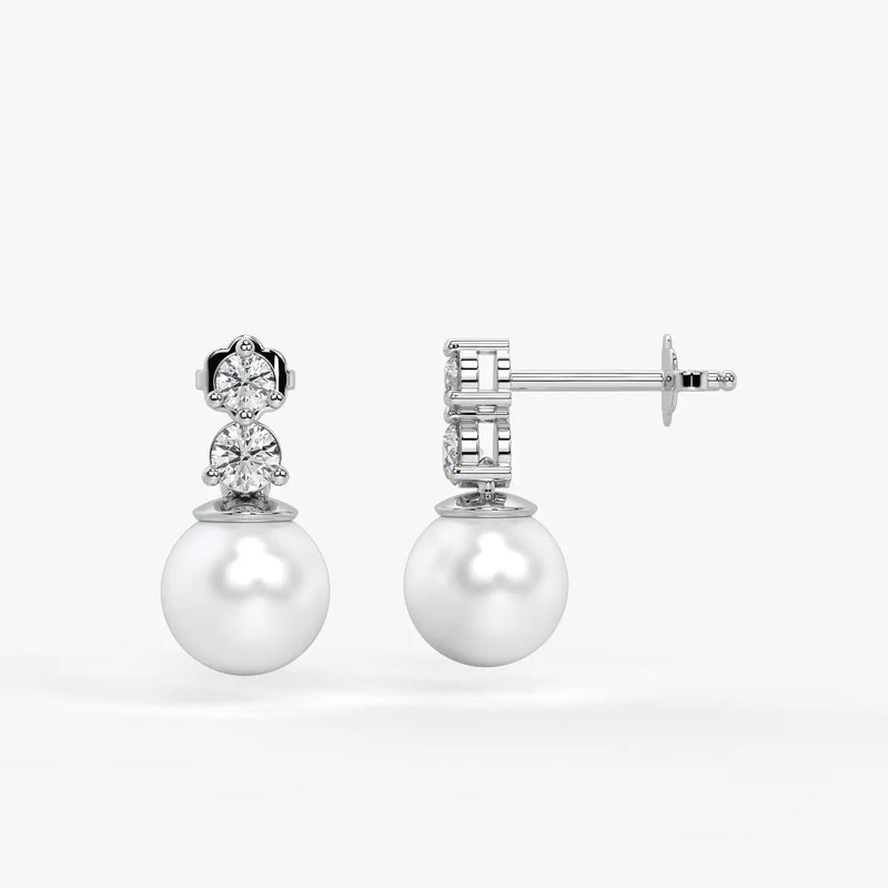 Classic Pearl Drop Stud Earrings