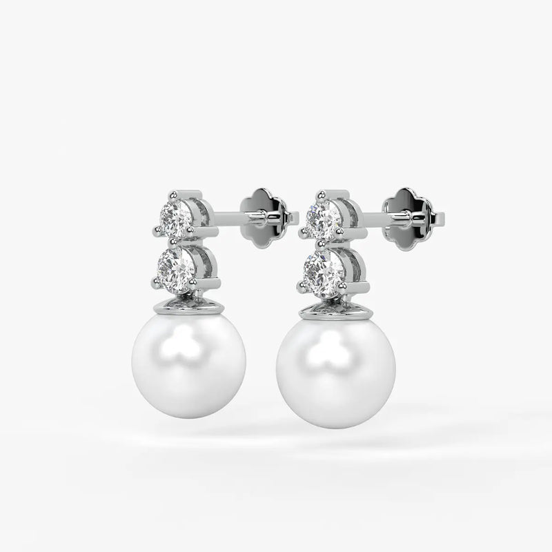 Classic Pearl Drop Stud Earrings
