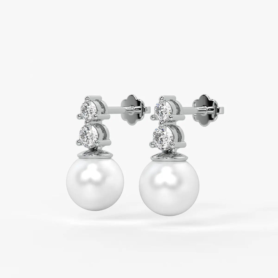 Classic Pearl Drop Stud Earrings