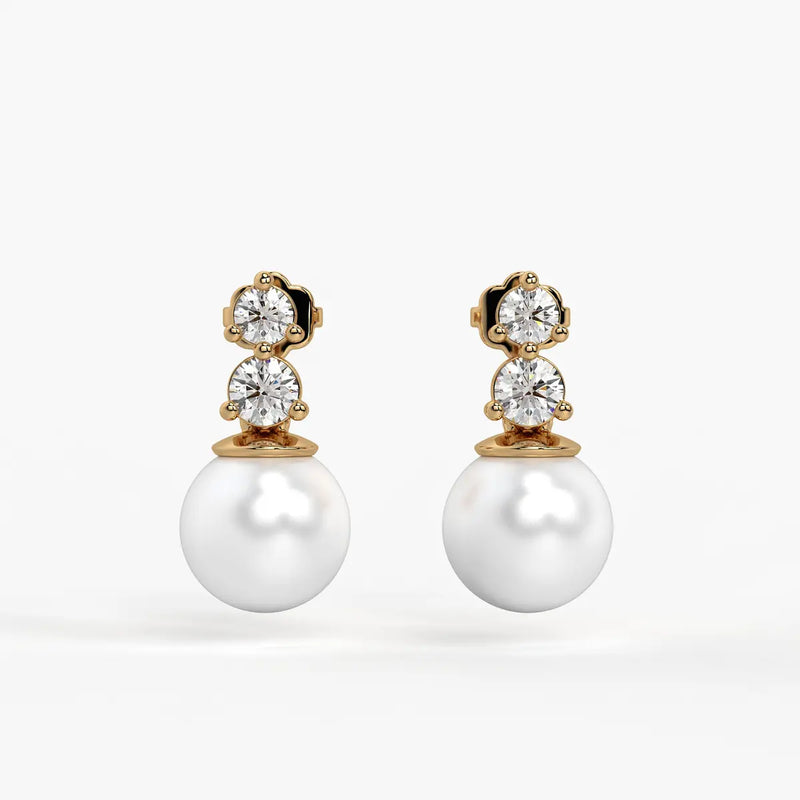 Classic Pearl Drop Stud Earrings